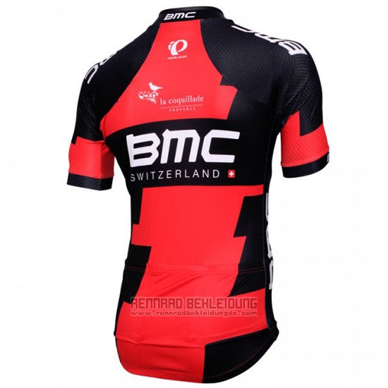 2016 Fahrradbekleidung BMC Shwarz und Rot Trikot Kurzarm und Tragerhose